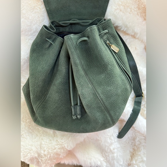Vintage 90s Coach Sonoma Backpack in Green Suede Leather - Picture 6 of 6